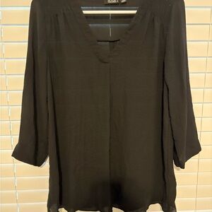 a.n.a Black Relaxed 3/4 Sleeve Blouse